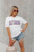 EAST CAROLINA PIRATES BONUS POINTS SUBTLE LEOPARD PRINT TEE