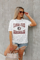 FLORIDA STATE SEMINOLES CRUSHING VICTORY SUBTLE LEOPARD PRINT TEE