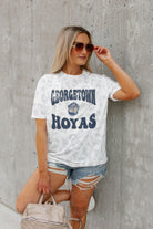 GEORGETOWN HOYAS CRUSHING VICTORY SUBTLE LEOPARD PRINT TEE