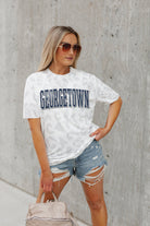 GEORGETOWN HOYAS BONUS POINTS SUBTLE LEOPARD PRINT TEE