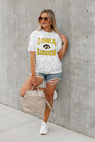 IOWA HAWKEYES CRUSHING VICTORY SUBTLE LEOPARD PRINT TEE