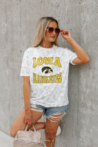 IOWA HAWKEYES CRUSHING VICTORY SUBTLE LEOPARD PRINT TEE