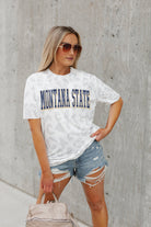 MONTANA STATE BOBCATS BONUS POINTS SUBTLE LEOPARD PRINT TEE