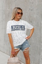 US NAVY MIDSHIPMEN BONUS POINTS SUBTLE LEOPARD PRINT TEE