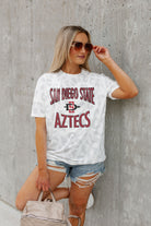 SAN DIEGO STATE AZTECS CRUSHING VICTORY SUBTLE LEOPARD PRINT TEE