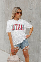 UTAH UTES BONUS POINTS SUBTLE LEOPARD PRINT TEE