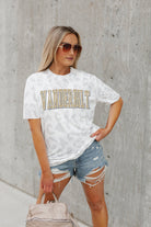 VANDERBILT COMMODORES BONUS POINTS SUBTLE LEOPARD PRINT TEE