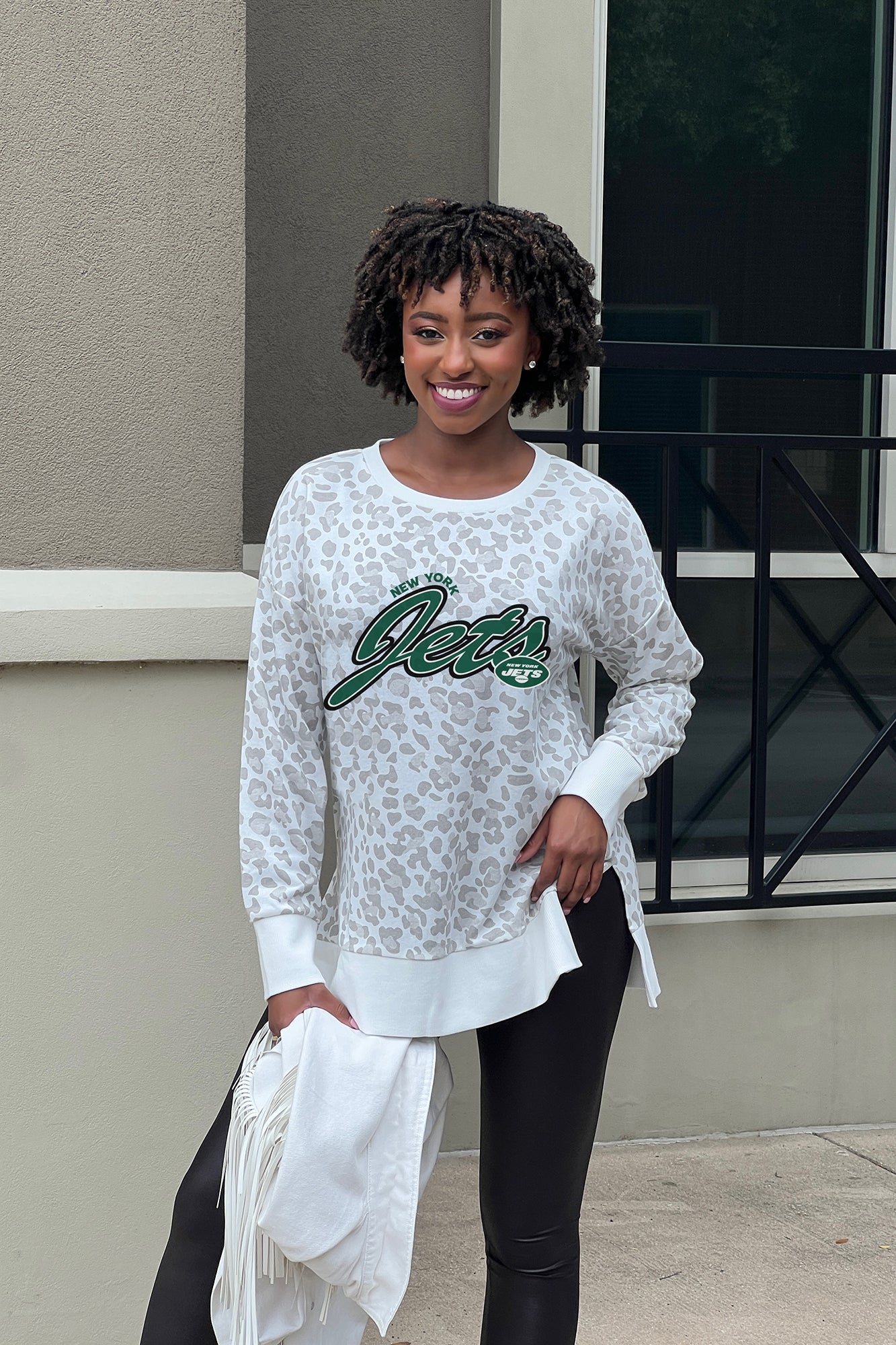 NEW YORK JETS FEELING WILD SIDE SLIT PULLOVER