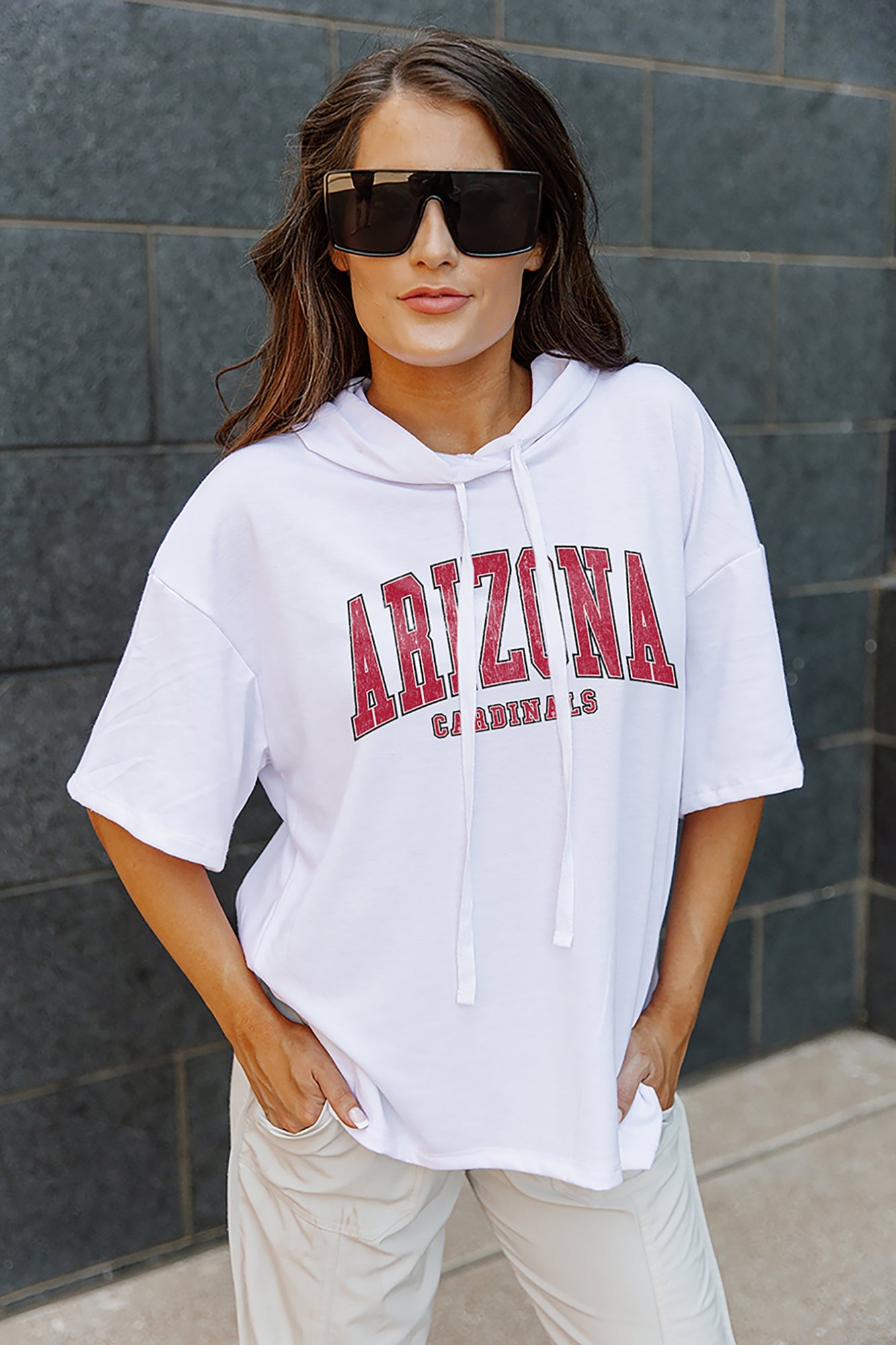 ARIZONA CARDINALS VICTORIOUS VIXEN SHORT SLEEVE FLOWY TEE