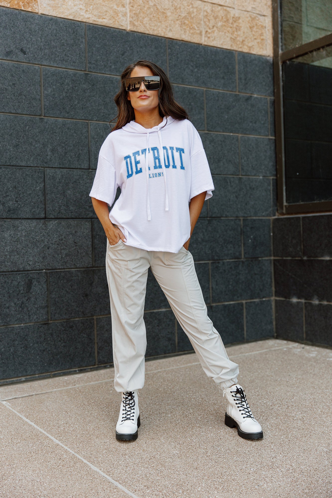 Women's Gameday Couture Black/White Detroit Lions Take The