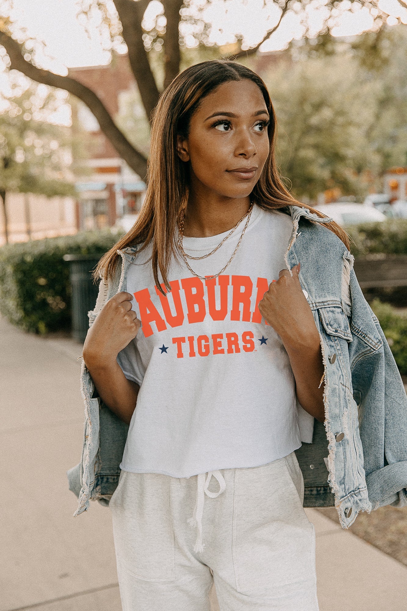 Madi x GC Auburn Tigers Varsity Stripes Adult Textured Midweight Snap Jacket by Madi Prewett Troutt