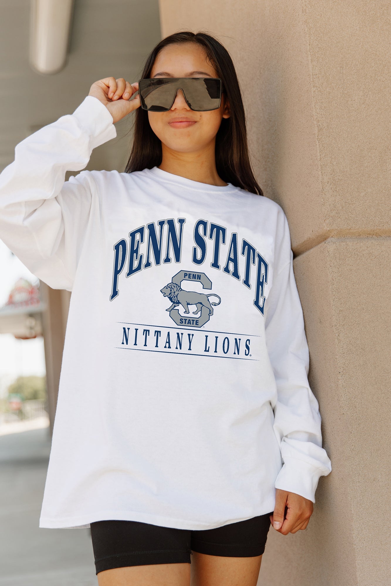 Women's Gameday Couture White Penn State Nittany Lions Now or Never  Oversized T-Shirt