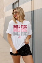 ALABAMA CRIMSON TIDE STAY WAVY OVERSIZED BOYFRIEND TEE