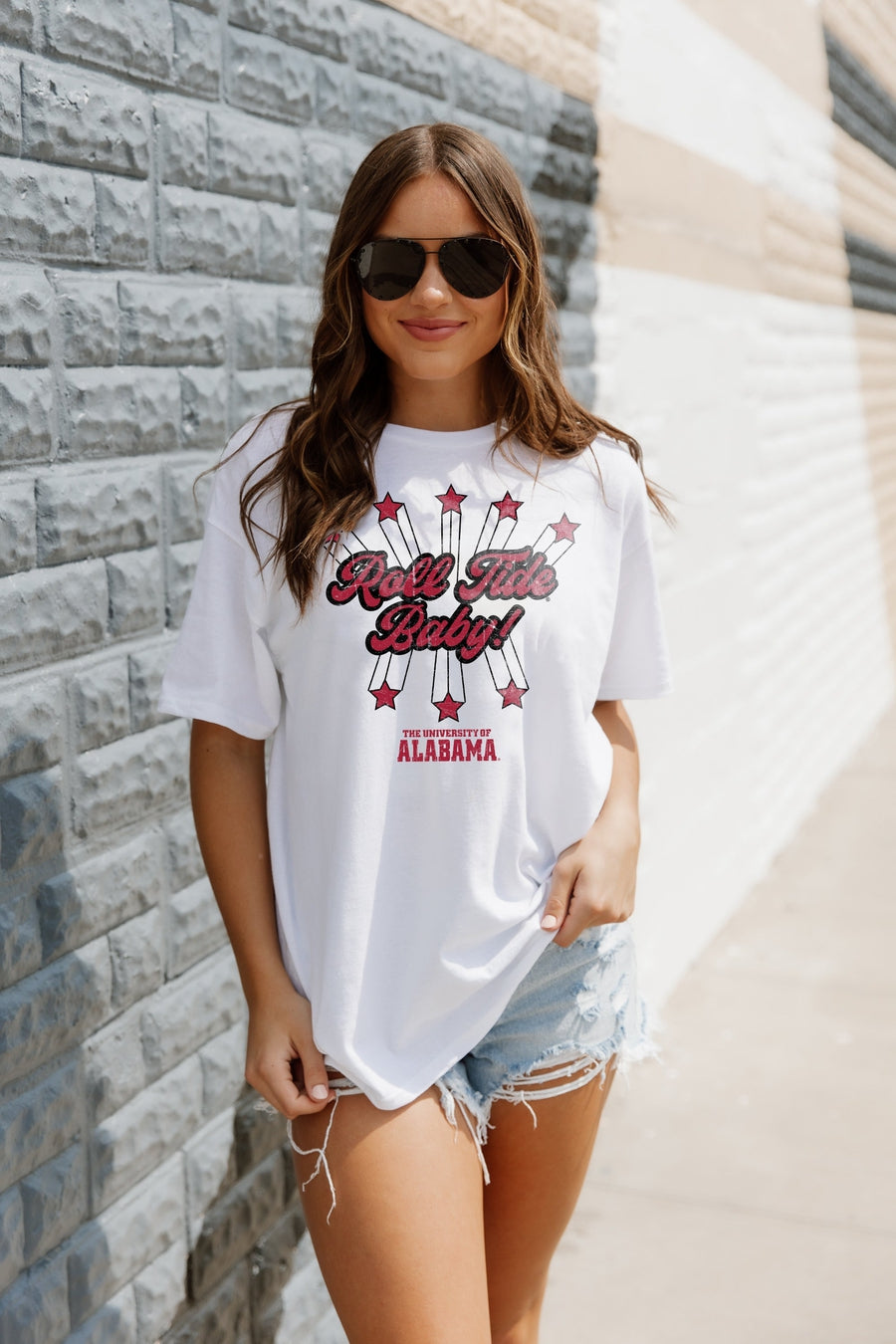 ALABAMA CRIMSON TIDE LOUD AND PROUD OVERSIZED BOYFRIEND TEE