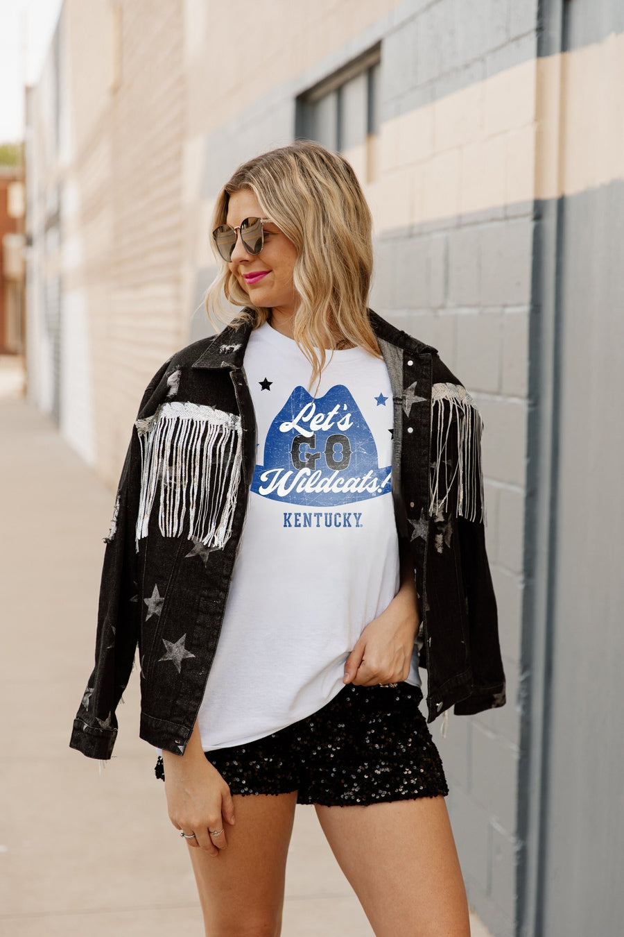 KENTUCKY WILDCATS HATS OFF OVERSIZED BOYFRIEND TEE