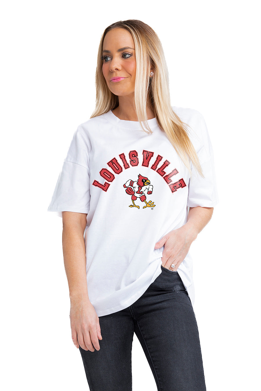 Louisville Cardinals Gameday Couture Women's Now or Never Oversized T-Shirt  - White