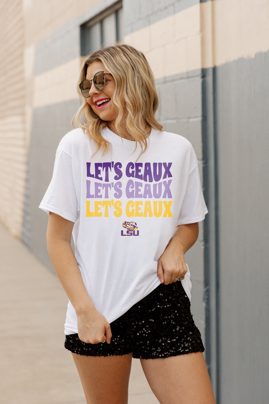 LSU TIGERS STAY WAVY OVERSIZED BOYFRIEND TEE