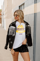 LSU TIGERS HATS OFF OVERSIZED BOYFRIEND TEE