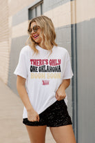 OKLAHOMA SOONERS STAY WAVY OVERSIZED BOYFRIEND TEE