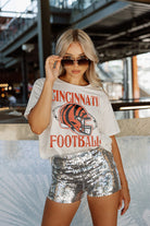 CINCINNATI BENGALS VICTORIOUS VIXEN SHORT SLEEVE FLOWY TEE