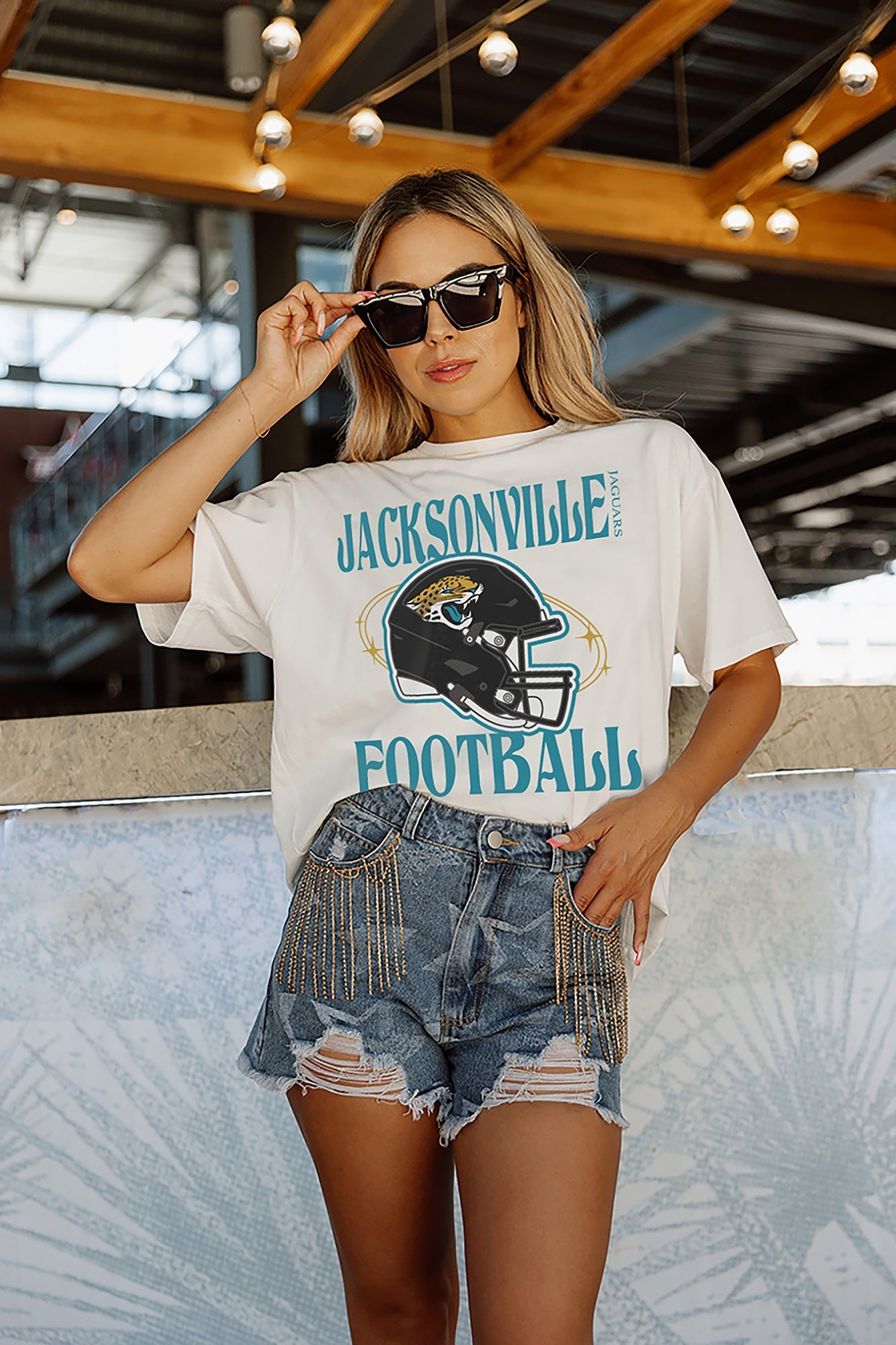 Women's Gameday Couture White Jacksonville Jaguars Victorious Vixen T-Shirt Size: 2XL