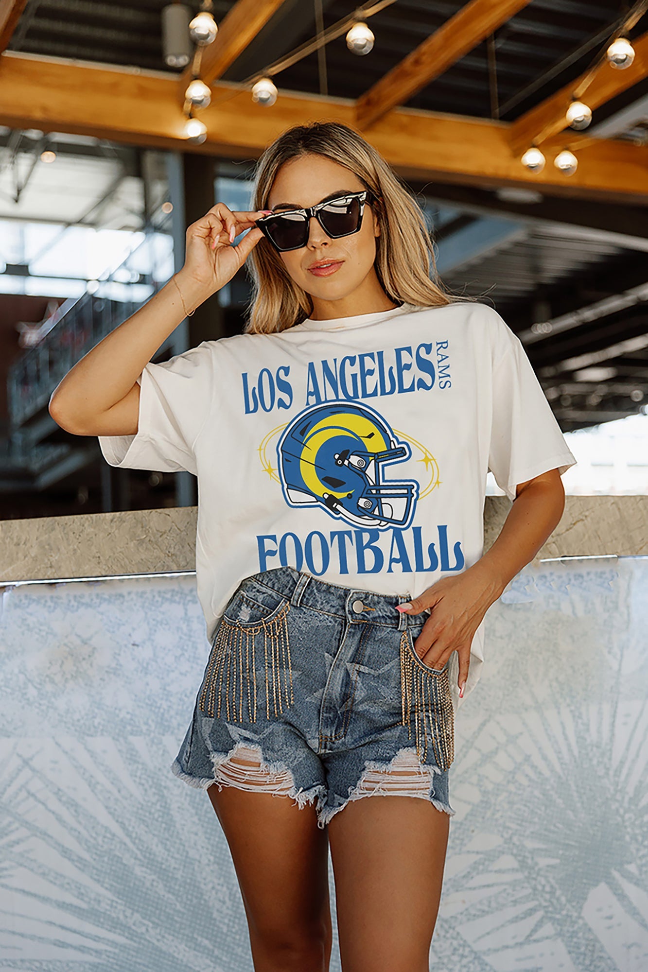 Gameday Couture Los Angeles Rams Women's White Yard Line Pullover