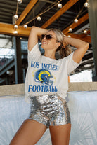 LOS ANGELES RAMS VICTORIOUS VIXEN SHORT SLEEVE FLOWY TEE