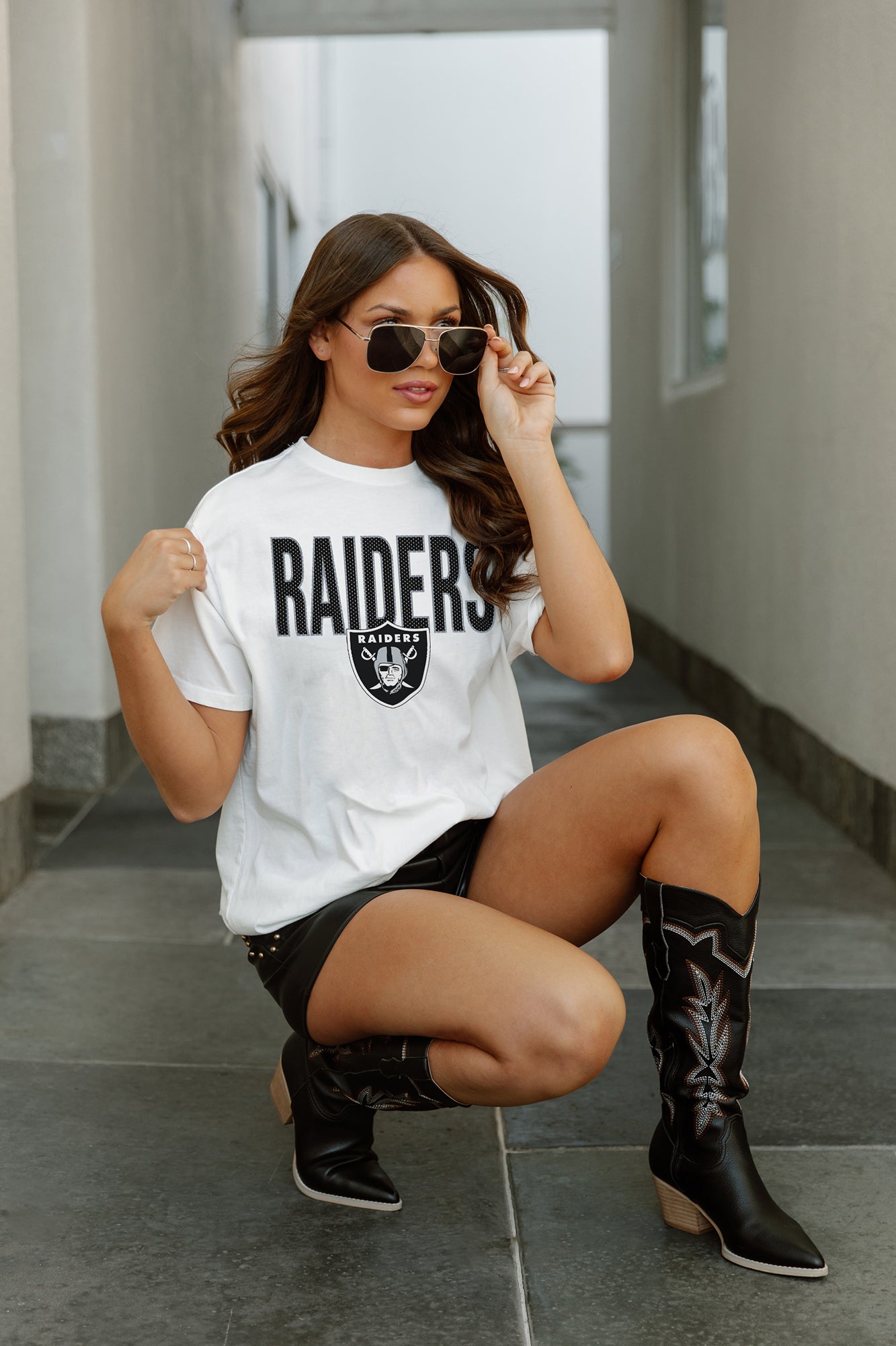 Las Vegas Raiders Women’s Short Sleeve T Shirt V-Neck Sport Tops Loose  T-shirt