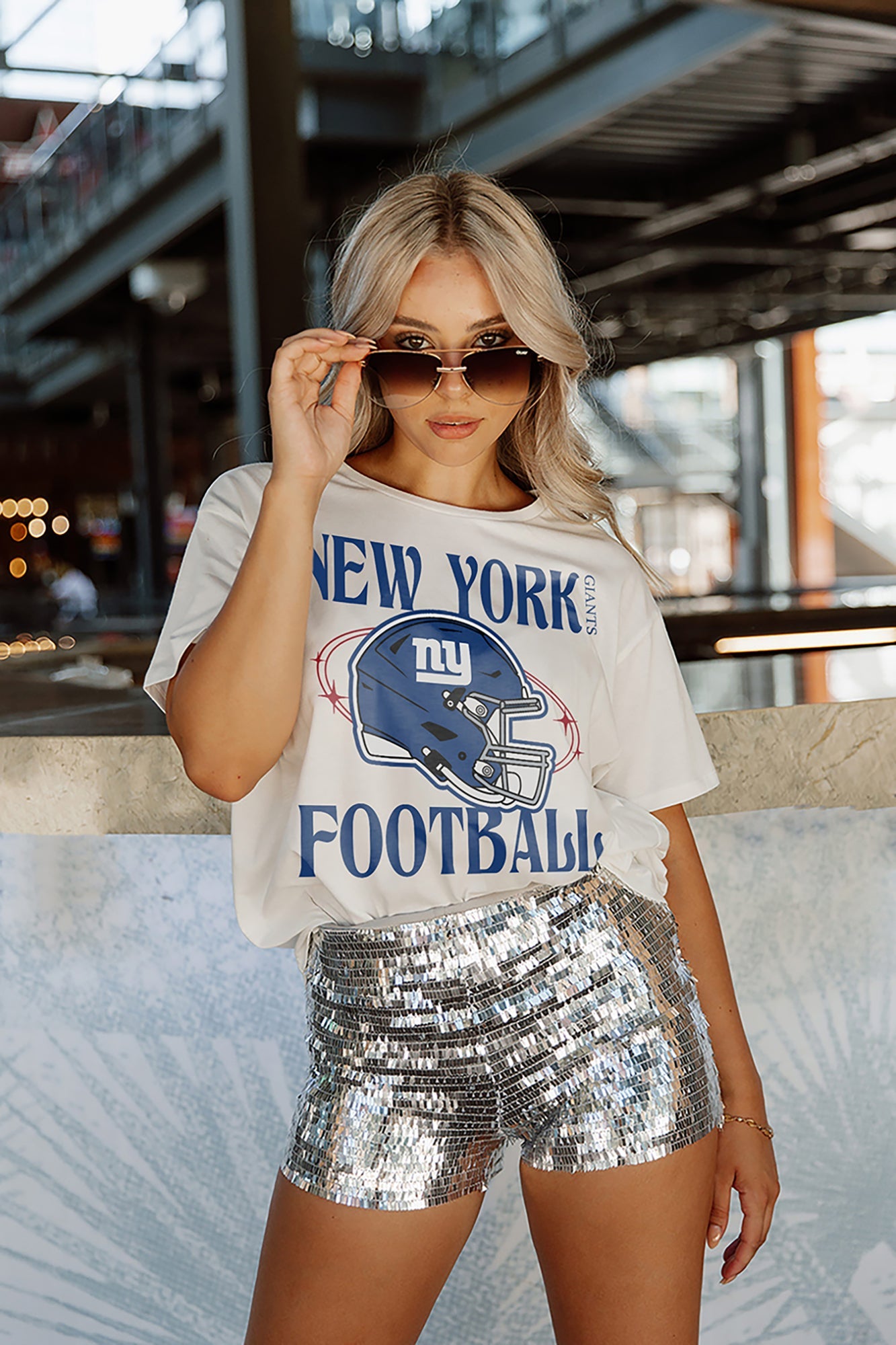 Women's Gameday Couture White New York Giants Victorious Vixen T-Shirt Size: Extra Large