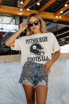 PITTSBURGH STEELERS VICTORIOUS VIXEN SHORT SLEEVE FLOWY TEE