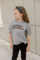 BUCKNELL BISON AFTER PARTY KIDS STUDDED SHORT SLEEVE MODERATELY CROPPED TEE