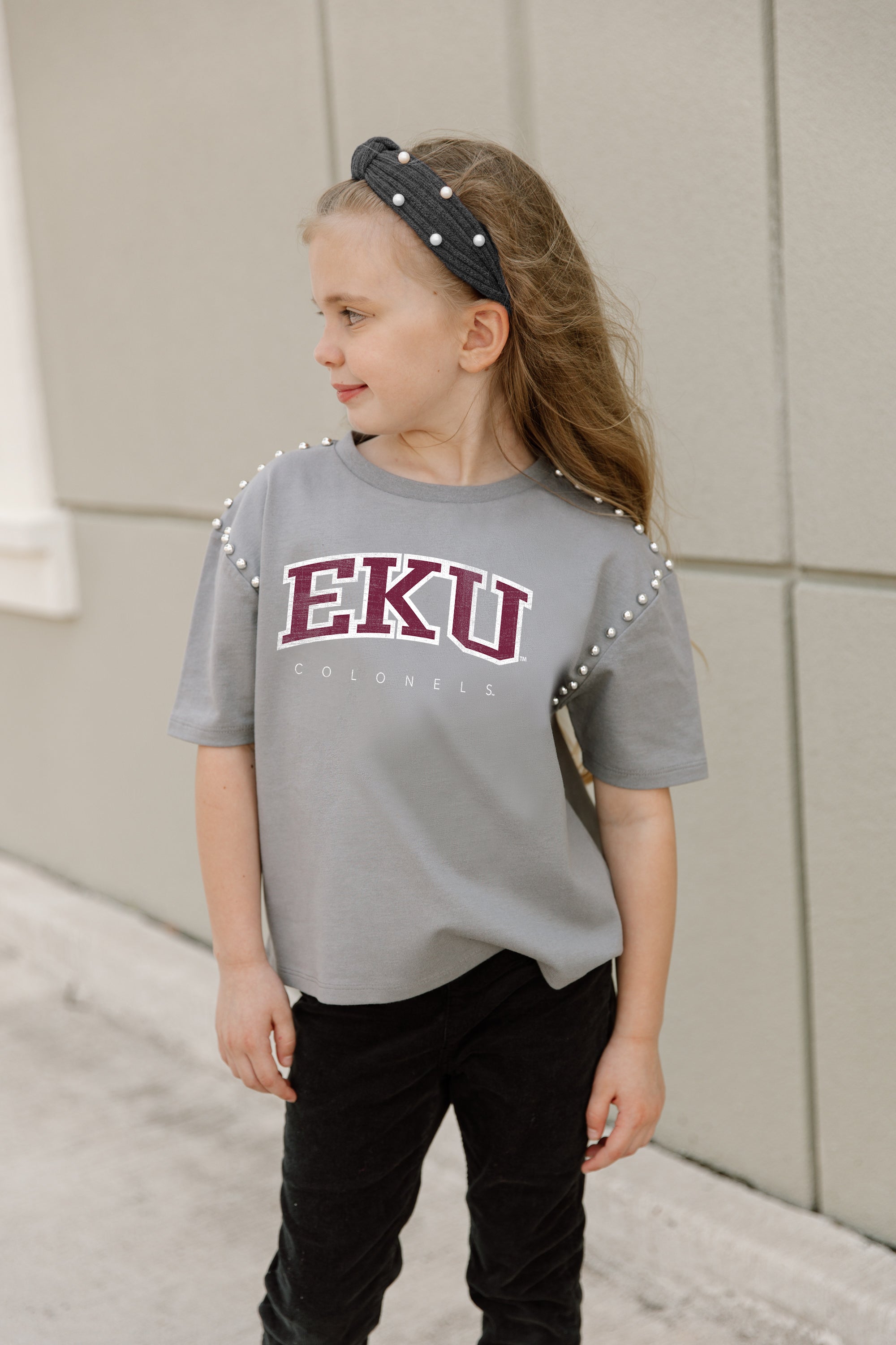 EASTERN KENTUCKY COLONELS AFTER PARTY KIDS STUDDED SHORT SLEEVE MODERATELY CROPPED TEE