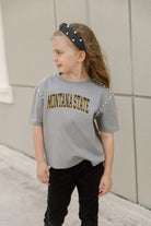 MONTANA STATE BOBCATS AFTER PARTY KIDS STUDDED SHORT SLEEVE MODERATELY CROPPED TEE