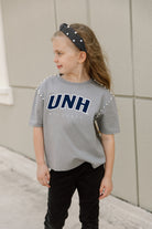 NEW HAMPSHIRE WILDCATS AFTER PARTY KIDS STUDDED SHORT SLEEVE MODERATELY CROPPED TEE