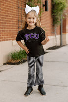 TCU HORNED FROGS AFTER PARTY KIDS STUDDED SHORT SLEEVE MODERATELY CROPPED TEE