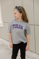 TULSA GOLDEN HURRICANE AFTER PARTY KIDS STUDDED SHORT SLEEVE MODERATELY CROPPED TEE