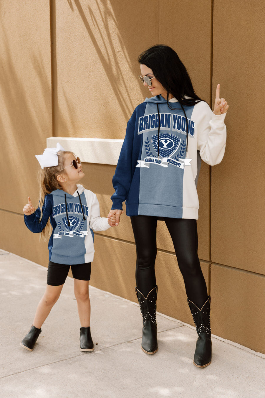 BYU COUGARS GO ALL IN ADULT COLORBLOCK TRIO HOODED PULLOVER