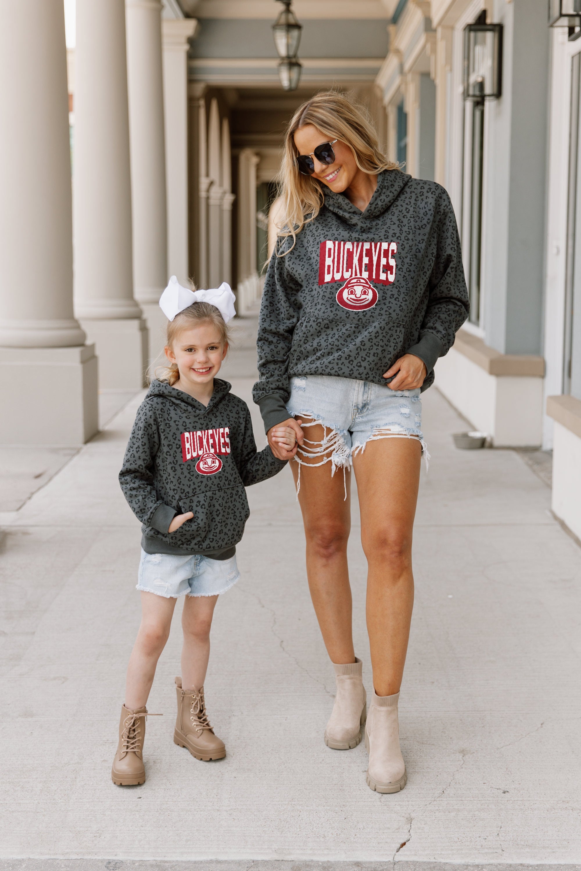 OHIO STATE BUCKEYES TIME TO TAILGATE PREMIUM FLEECE DROP SHOULDER CREWNECK  PULLOVER BY MADI PREWETT TROUTT TROUTT