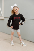 ARKANSAS STATE RED WOLVES GUESS WHO'S BACK KIDS SEQUIN YOKE PULLOVER