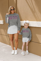 BOISE STATE BRONCOS GUESS WHO'S BACK KIDS SEQUIN YOKE PULLOVER