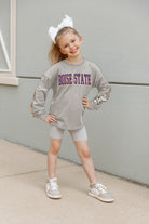 BOISE STATE BRONCOS GUESS WHO'S BACK KIDS SEQUIN YOKE PULLOVER