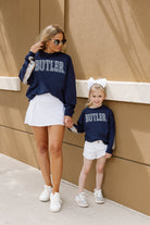 BUTLER BULLDOGS GUESS WHO'S BACK KIDS SEQUIN YOKE PULLOVER