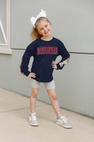 DUQUESNE UNIVERSITY DUKES GUESS WHO'S BACK KIDS SEQUIN YOKE PULLOVER