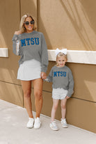 MIDDLE TENNESSEE STATE BLUE RAIDERS GUESS WHO'S BACK KIDS SEQUIN YOKE PULLOVER