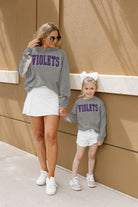 NEW YORK UNIVERSITY VIOLETS GUESS WHO'S BACK KIDS SEQUIN YOKE PULLOVER