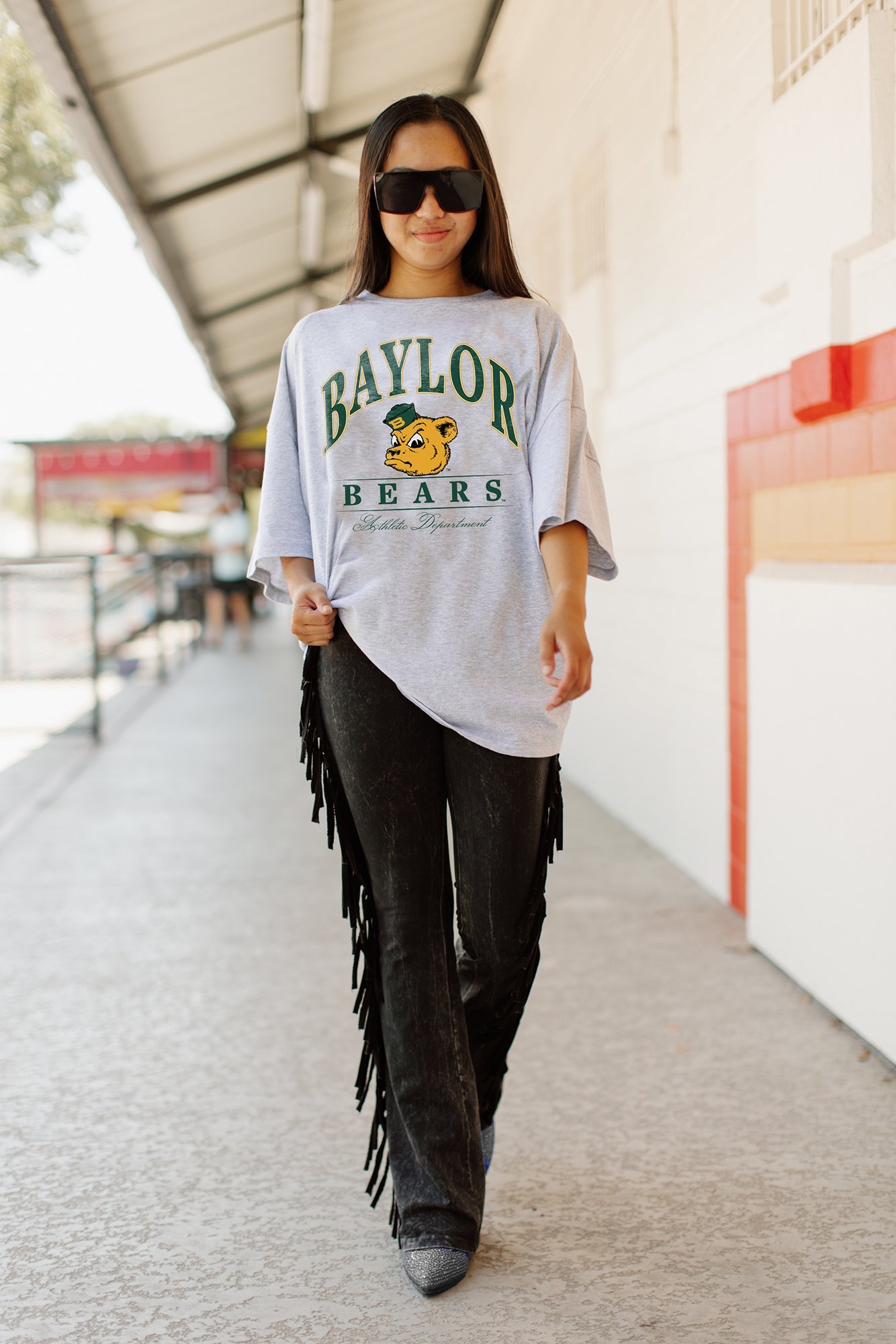 BAYLOR BEARS GAMEDAY REPLAY VARSITY CROP TEE BY MADI PREWETT TROUTT