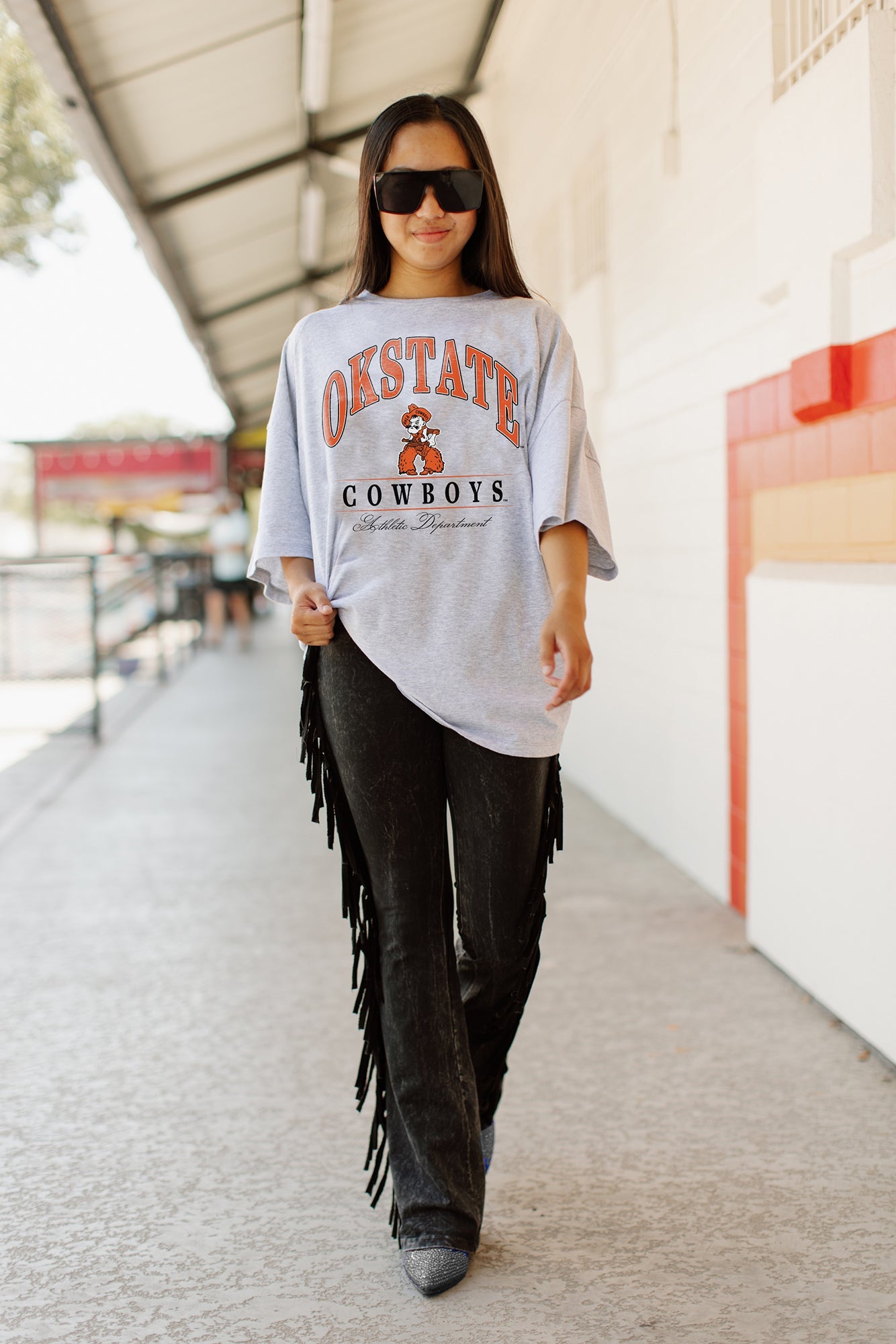 OKLAHOMA STATE COWBOYS FAN APPRECIATION BOX SHOULDER BOYFRIEND TEE BY –  GAMEDAY COUTURE