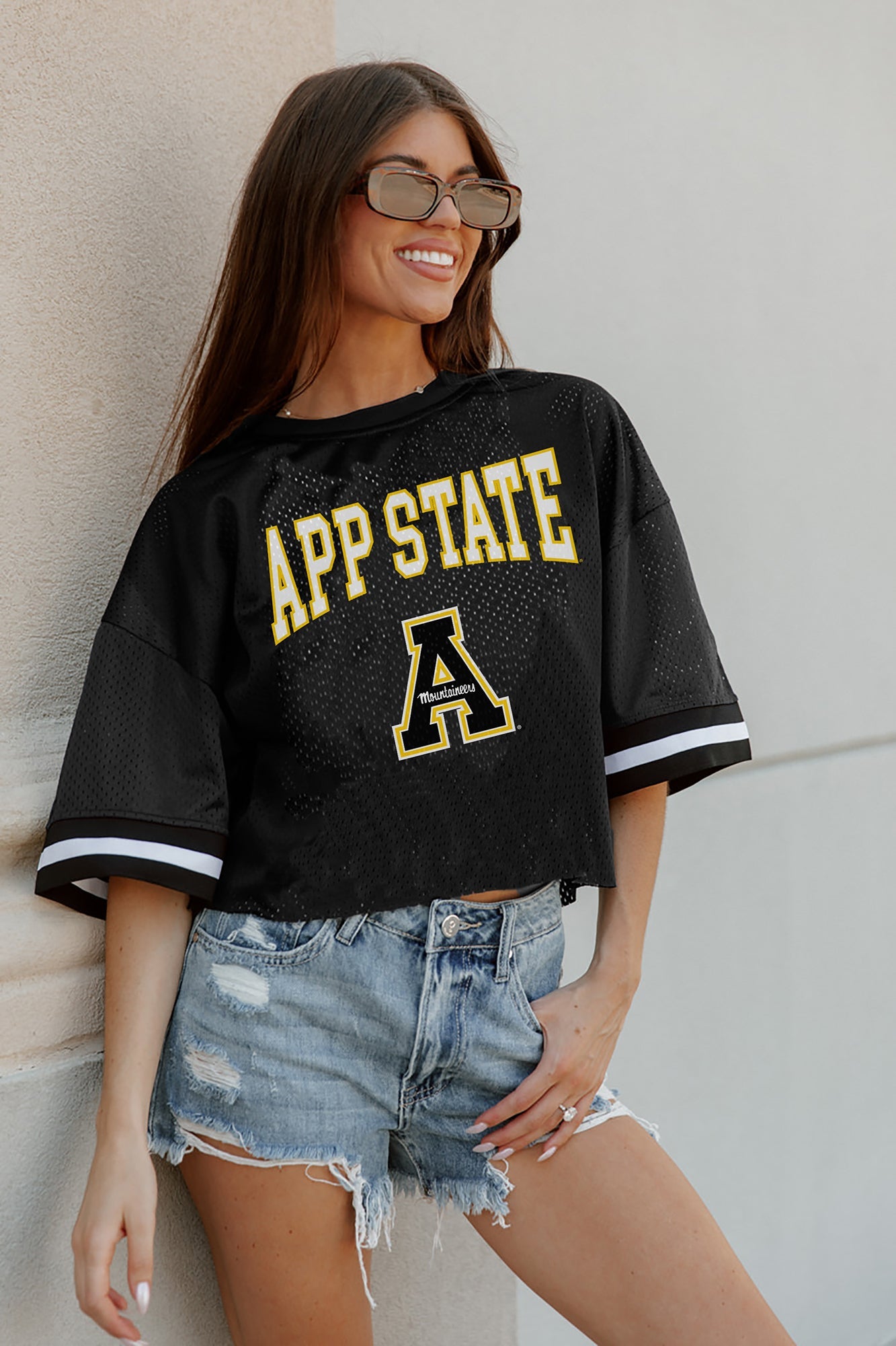 APPALACHIAN STATE MOUNTAINEERS SCORE SQUAD MODERATE FIT FASHION JERSEY BY MADI PREWETT