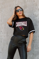 ARIZONA CARDINALS AUTOMATIC DOWN LIGHTWEIGHT SPORTY TOP WITH STRIPED SLEEVE DETAIL