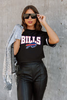 BUFFALO BILLS AUTOMATIC DOWN LIGHTWEIGHT SPORTY TOP WITH STRIPED SLEEVE DETAIL